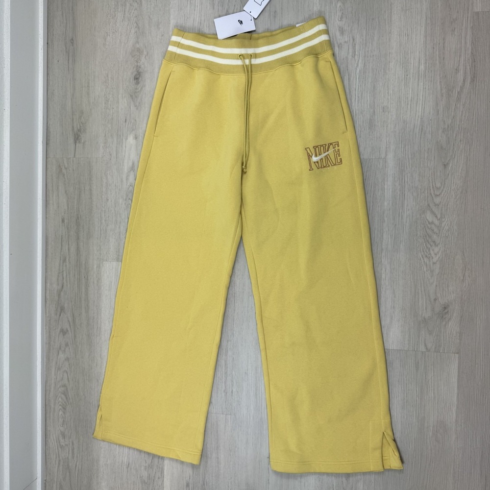 Nike Sportswear Phoenix Fleece‎ Wide Leg Pants Womens Medium Yellow HJ0909 700